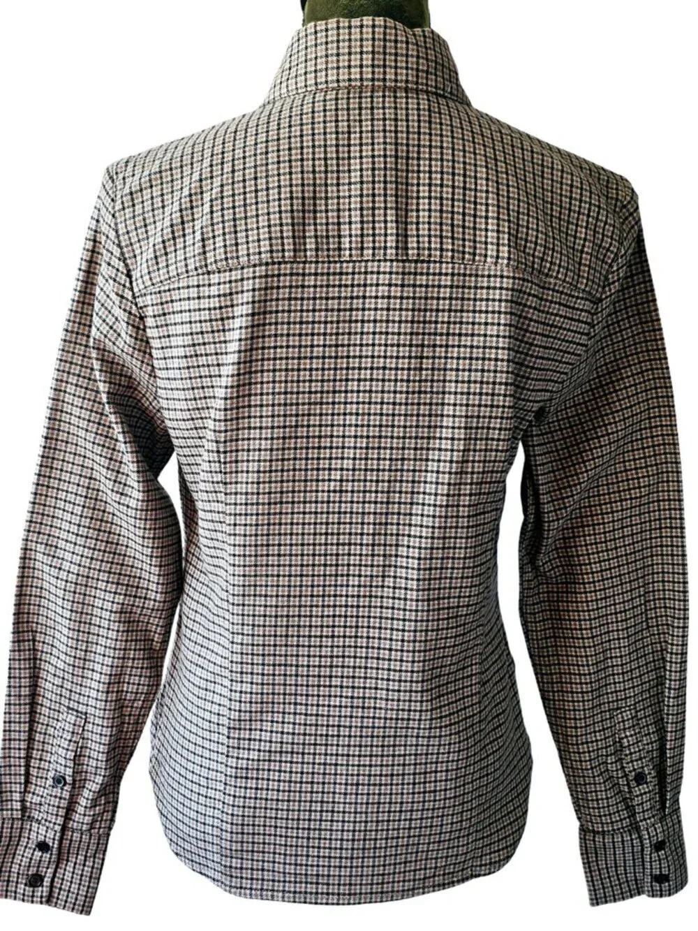 😍 NWT 😍 Banana Republic Womens Cotton Flannel Shirt, Black/Tan/Cream, Size S - Picture 4 of 8